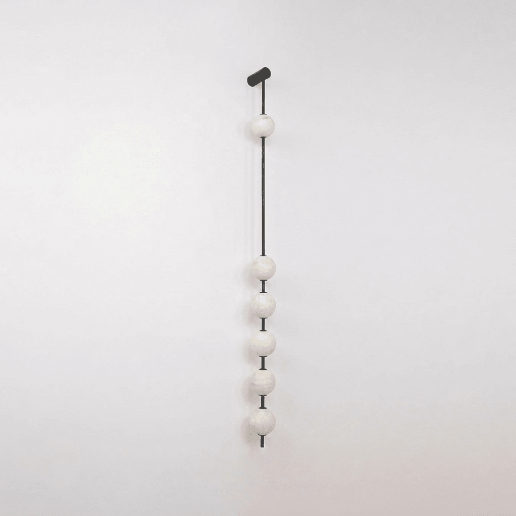 Vertical Alabaster Orb Wall Sconce
