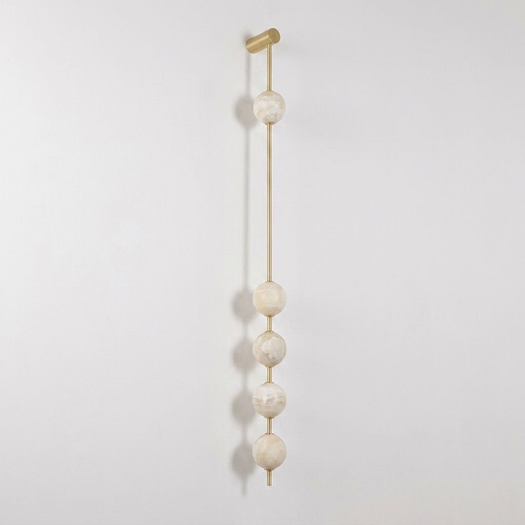 Vertical Alabaster Orb Wall Sconce