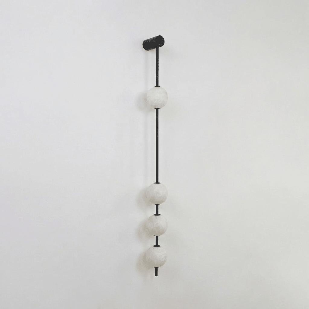 Vertical Alabaster Orb Wall Sconce