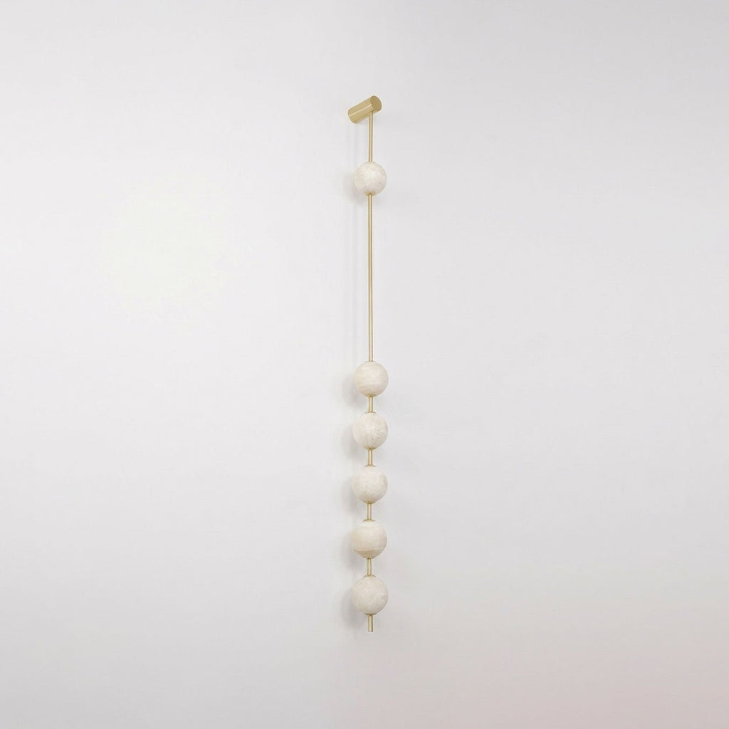 Vertical Alabaster Orb Wall Sconce