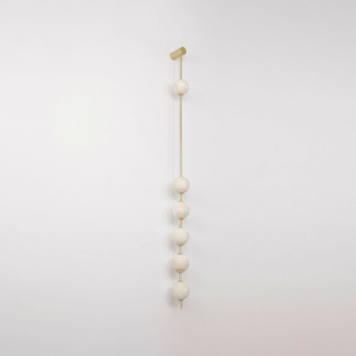 Vertical Alabaster Orb Wall Sconce