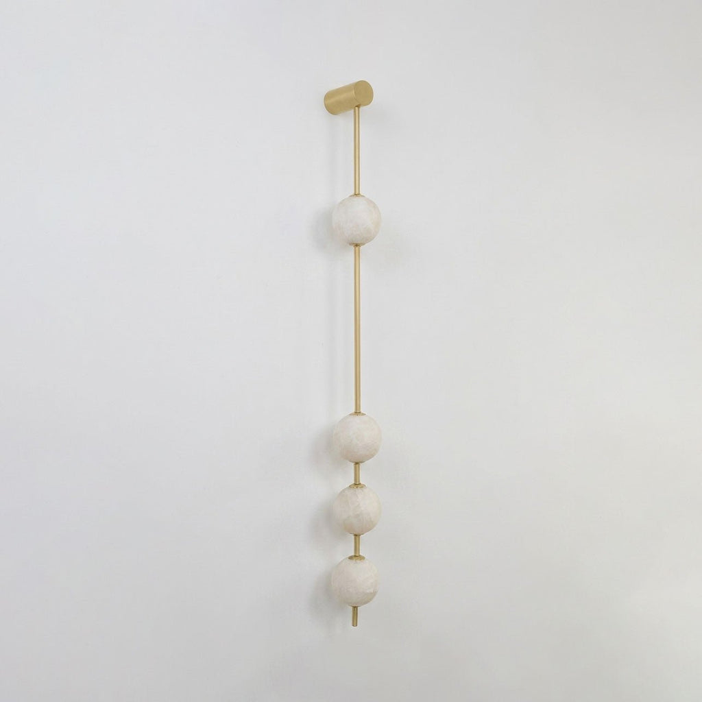 Vertical Alabaster Orb Wall Sconce