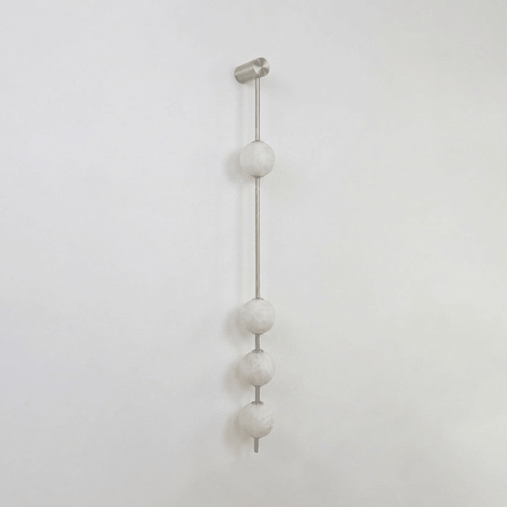 Vertical Alabaster Orb Wall Sconce