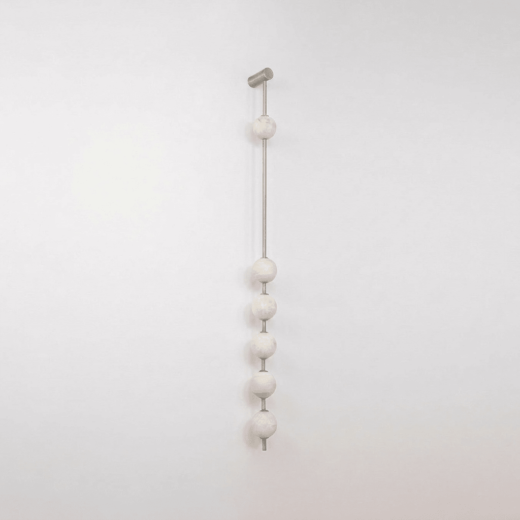 Vertical Alabaster Orb Wall Sconce
