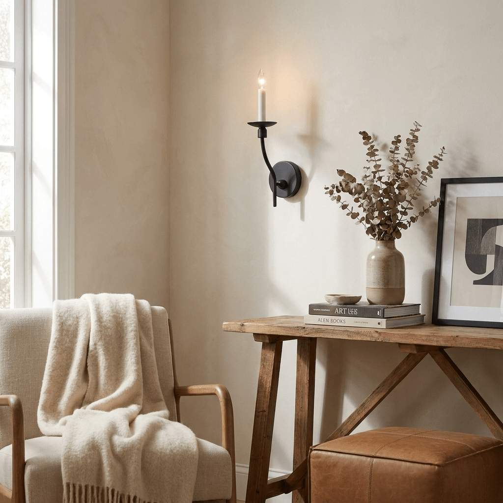 Vesper Brass Candlestick Sconce