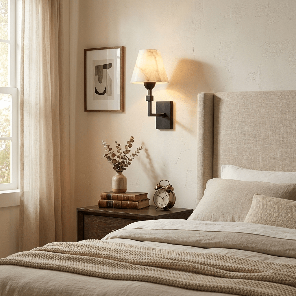 Virelle Alabaster Tapered Wall Sconce