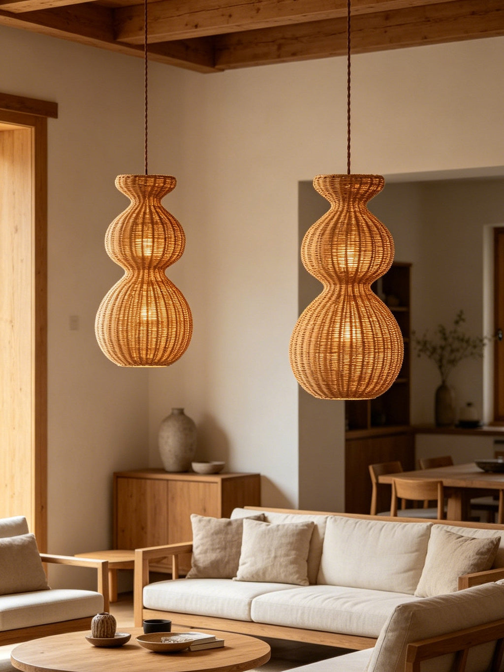Virelle Gourd Rattan Pendant