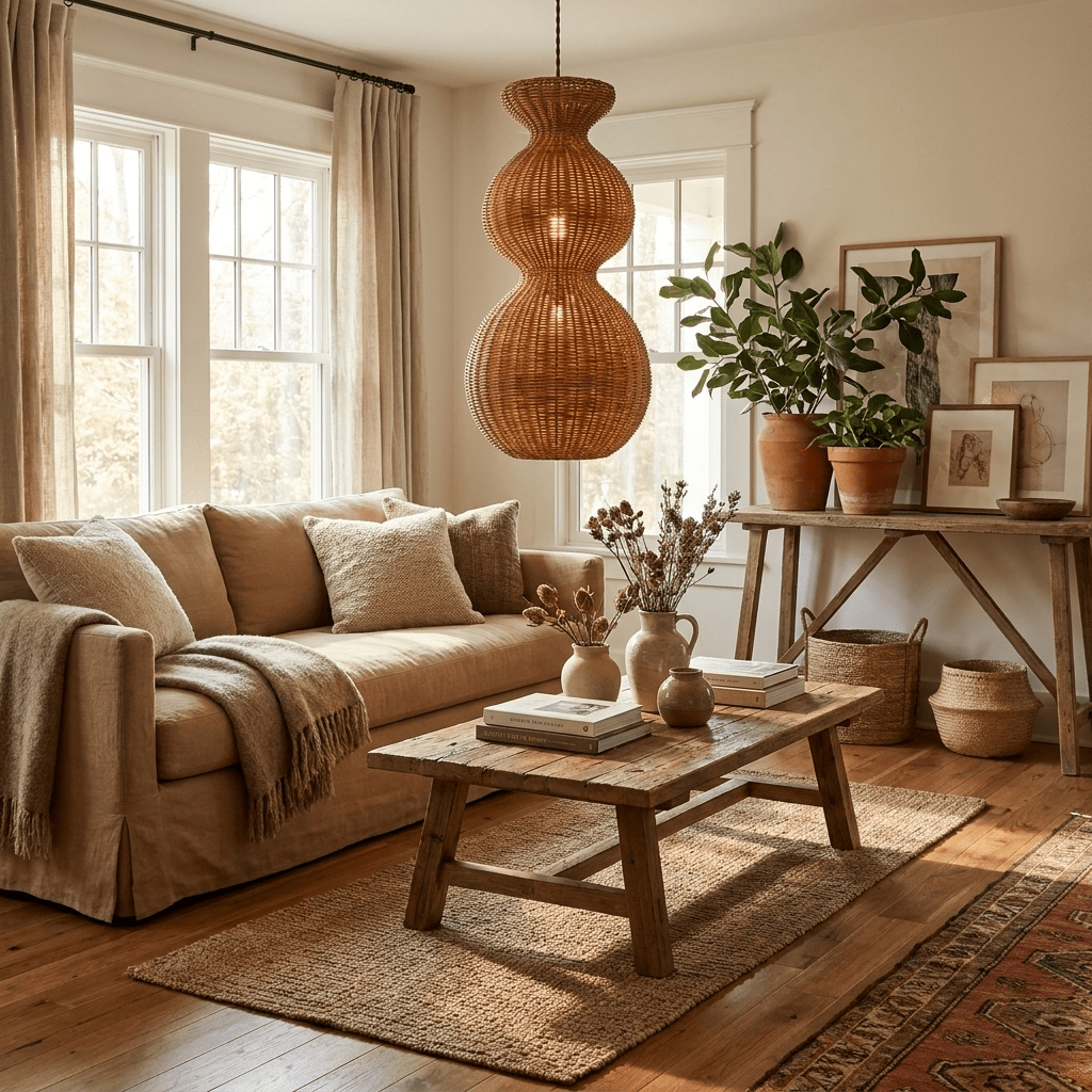 Virelle Gourd Rattan Pendant