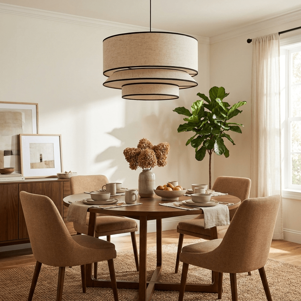 Willow Tiered Linen Pendant Lamp