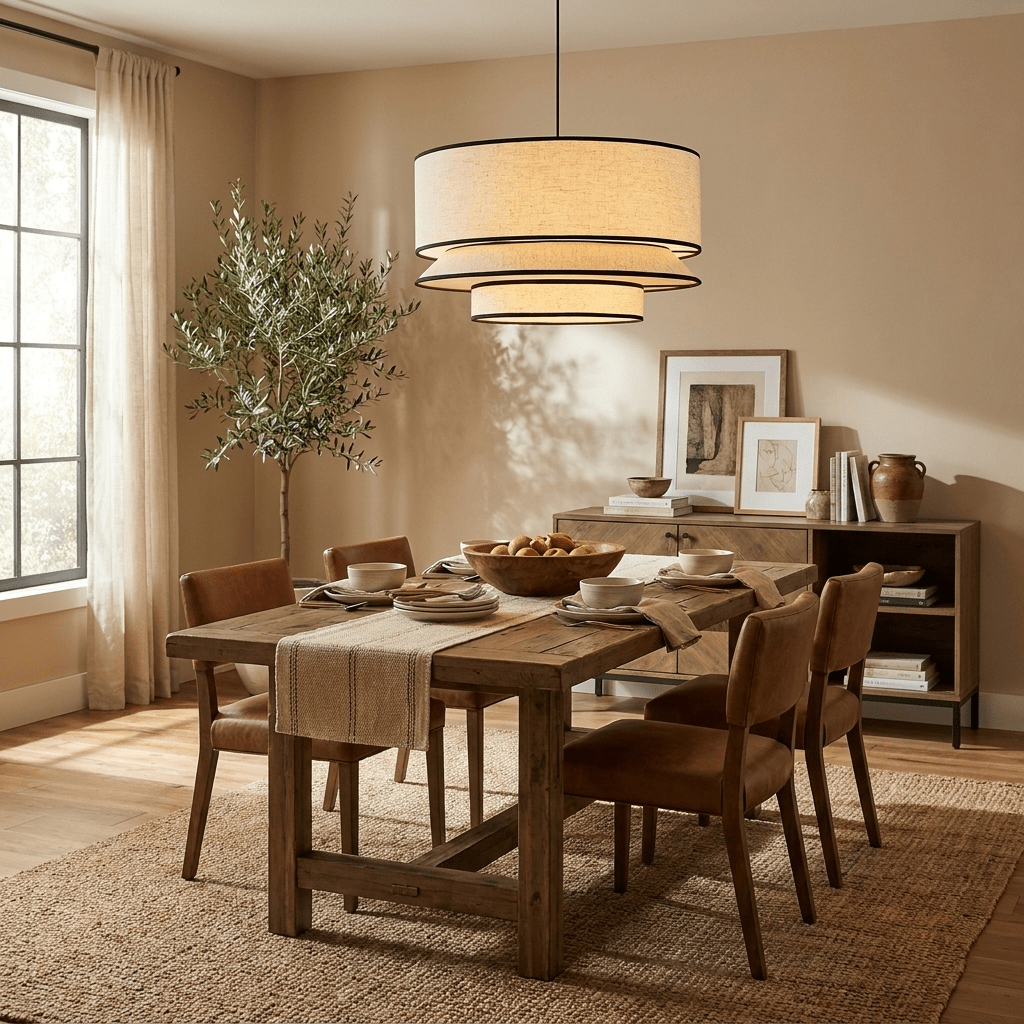 Willow Tiered Linen Pendant Lamp