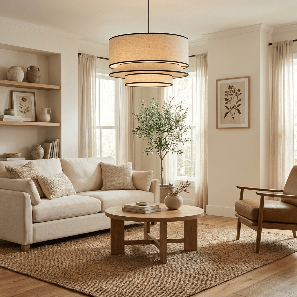 Willow Tiered Linen Pendant Lamp