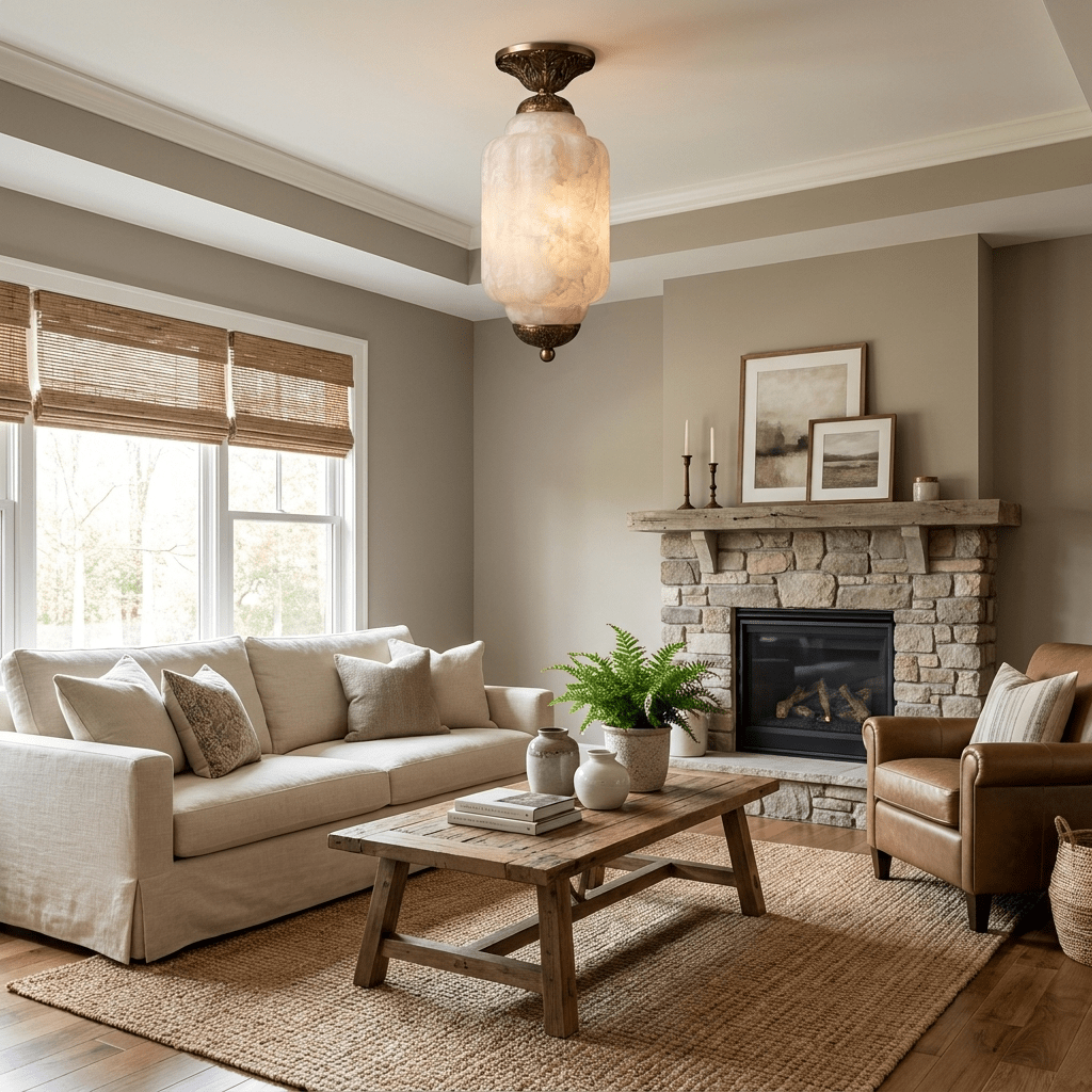 Windsor Alabaster Flush Mount Light