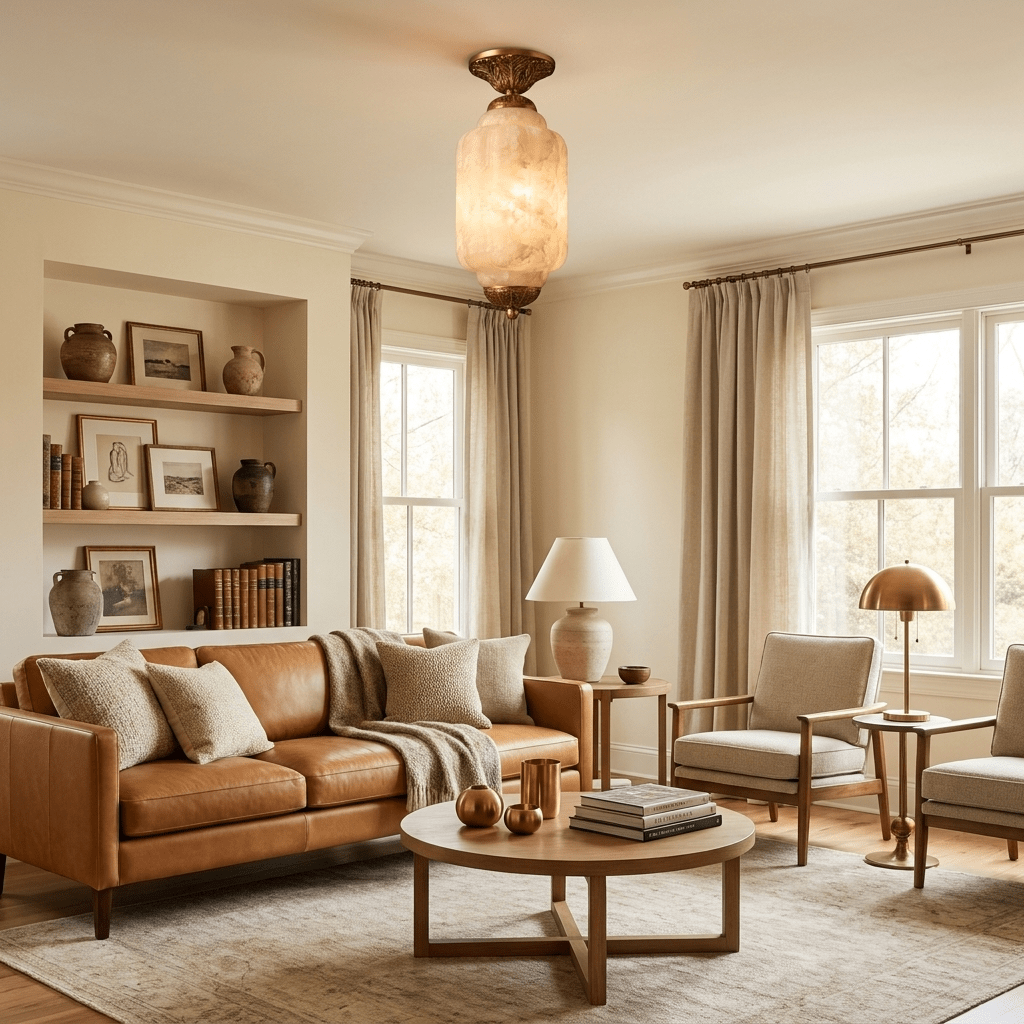 Windsor Alabaster Flush Mount Light