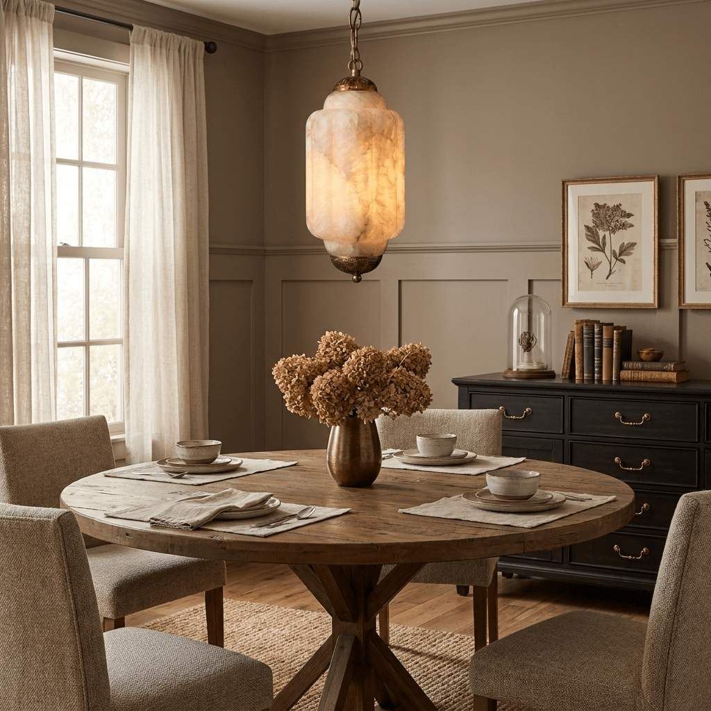 Windsor Alabaster Lantern Pendant Lamp