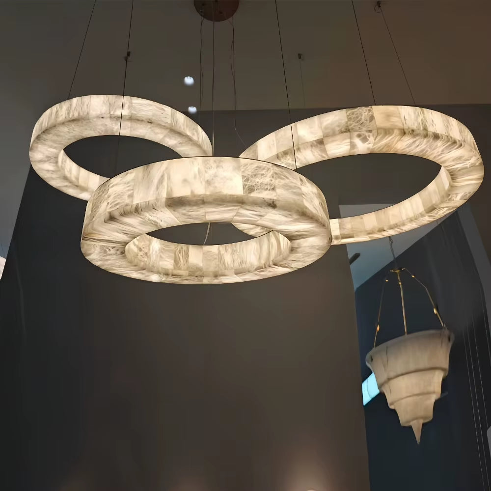 Modern Faux Alabaster Pendant Light Designer Multi Shape Chandelier for Villa Living Room Dining Room Showroom Home Decor
