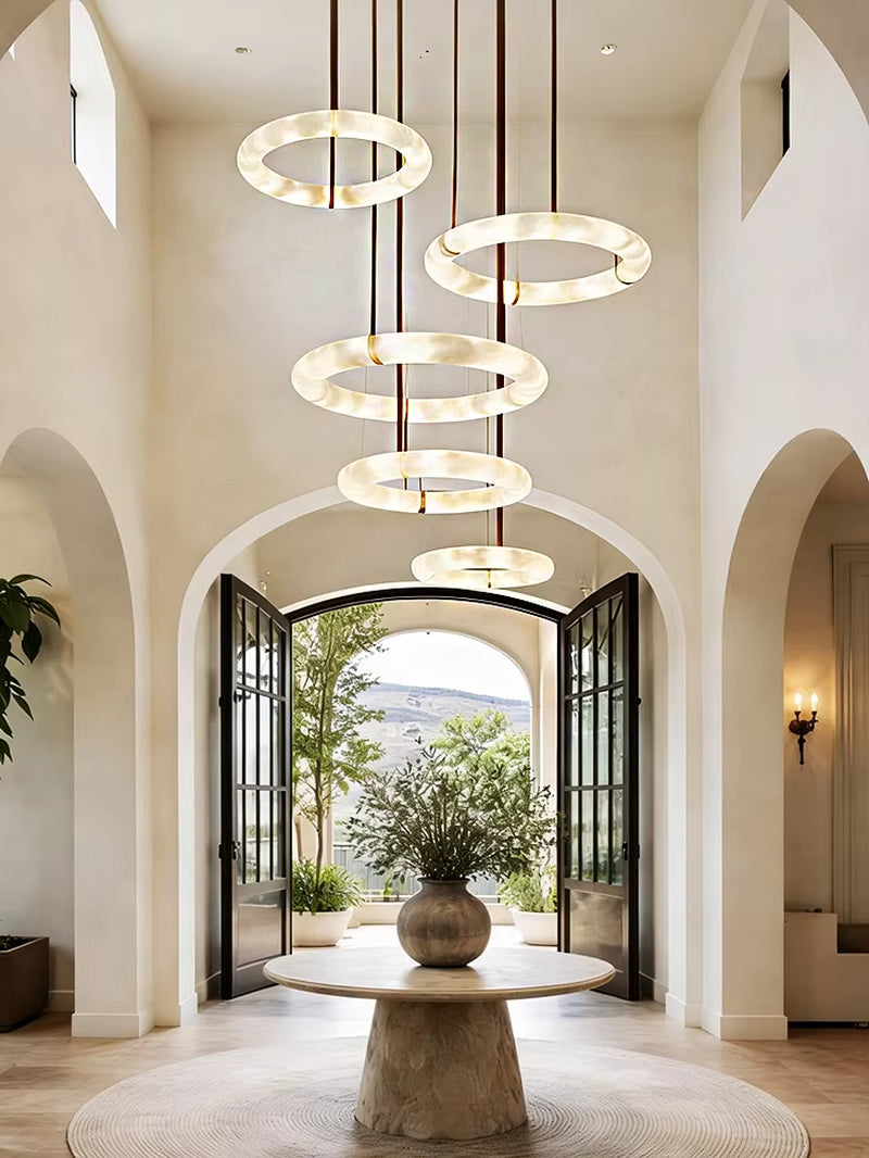 Zoya Contemporary ZY0325 Alabaster Pendant Light Elegant Alabaster Home Application LED Dimmable for Living Room Dining Room