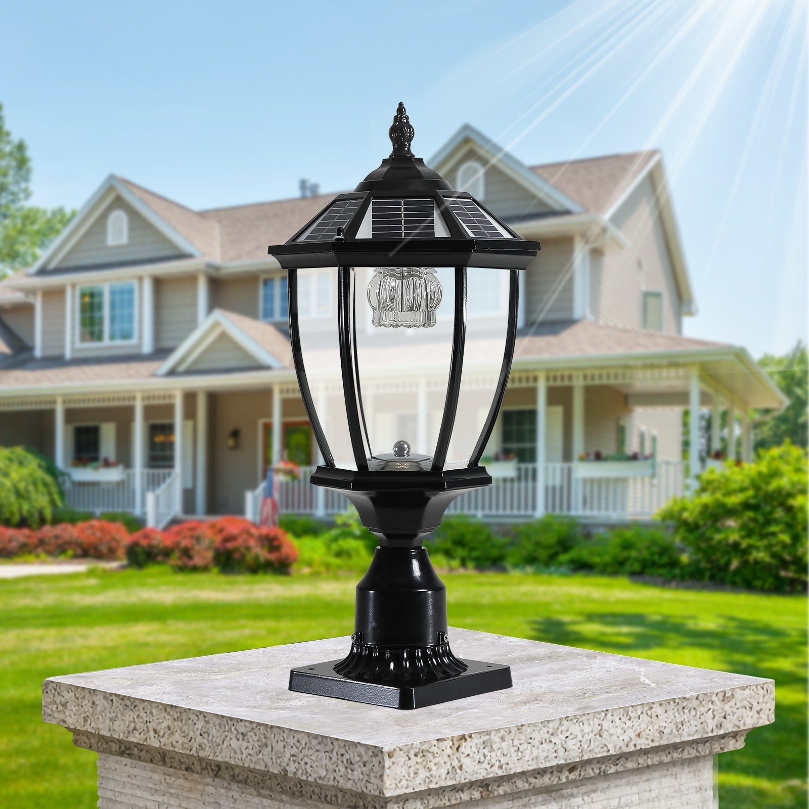 Victorian Solar Post Light, Set of 2