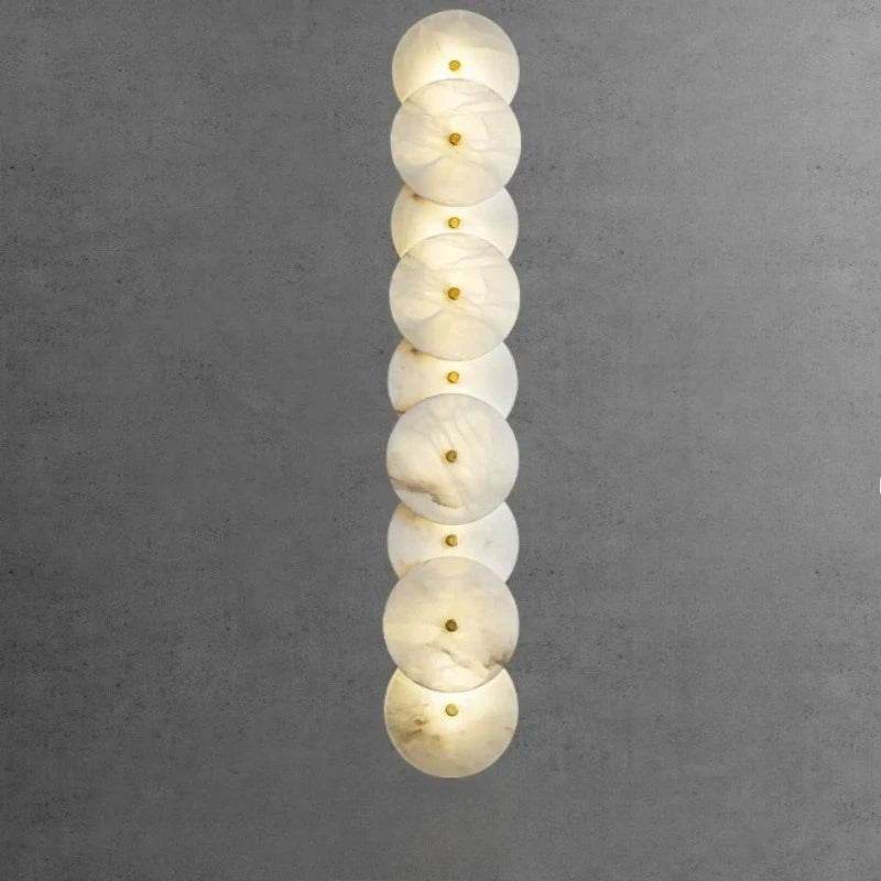 Retro Alabaster Wall Lamp Living Room Background Wall Light Hallway Bedroom Bedside French Natural Marble Wall Sconces