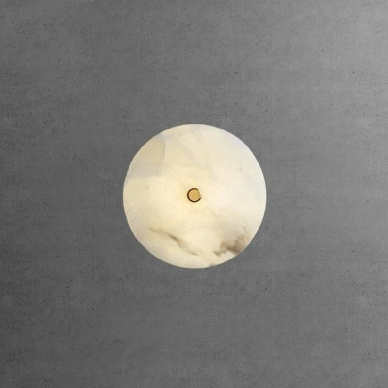 Retro Alabaster Wall Lamp Living Room Background Wall Light Hallway Bedroom Bedside French Natural Marble Wall Sconces