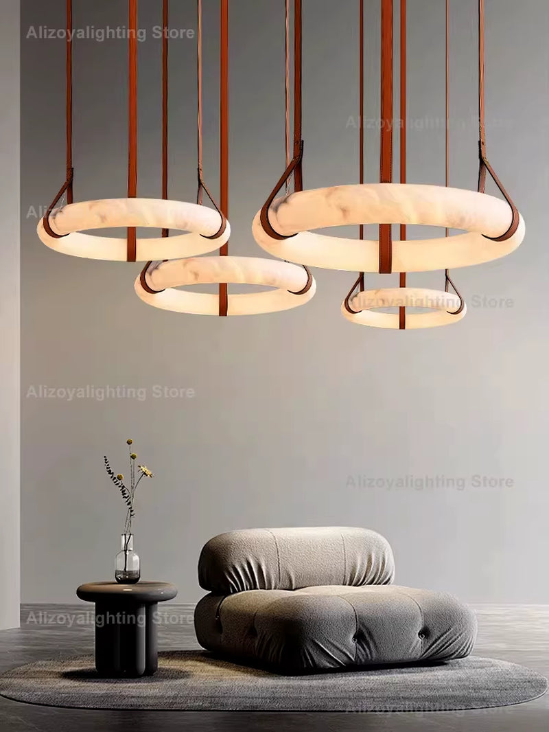 Zoya Contemporary ZY0325 Alabaster Pendant Light Elegant Alabaster Home Application LED Dimmable for Living Room Dining Room