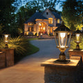 Solar Post Cap Light, Antique Gold