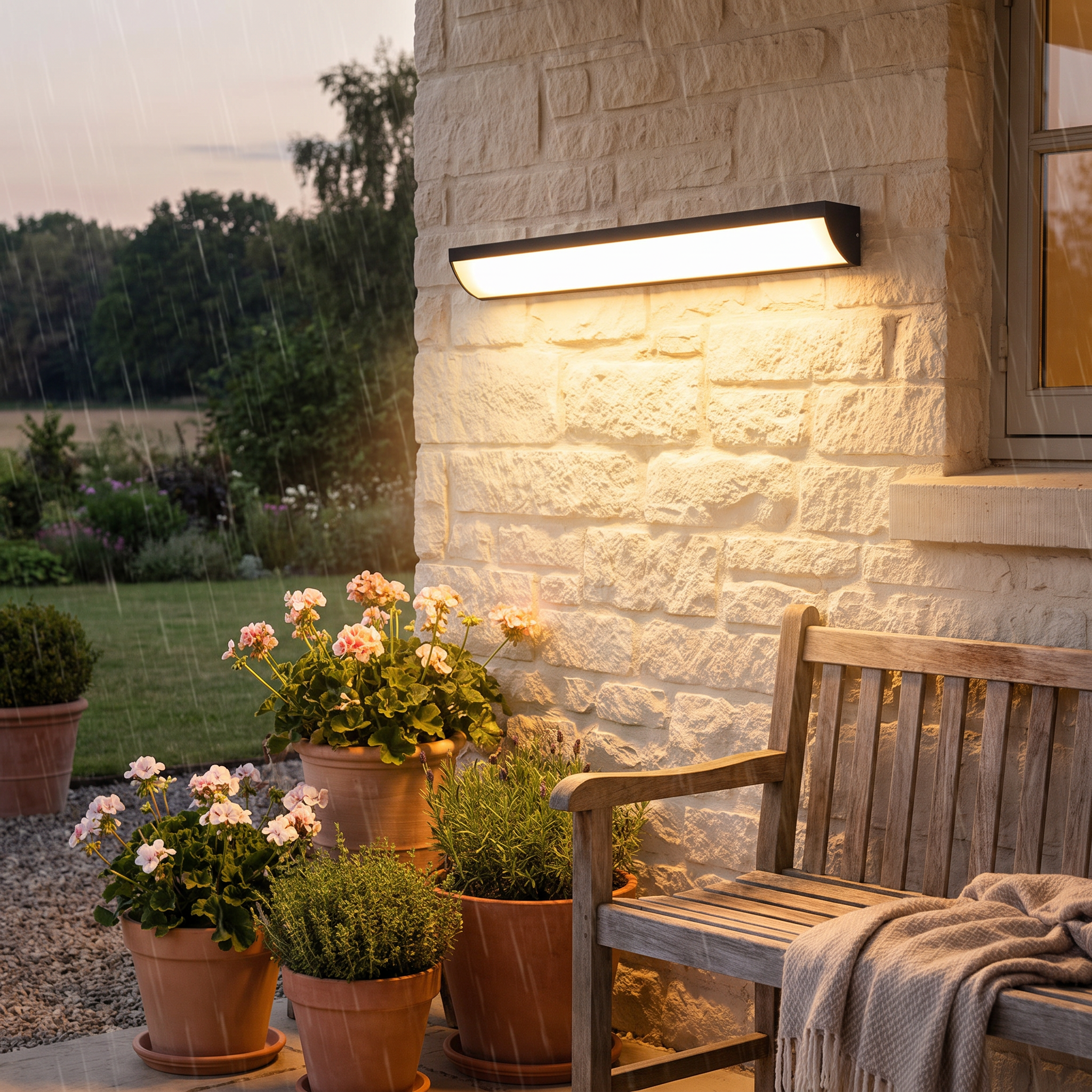 Halden IP65 Linear Outdoor Wall Sconce