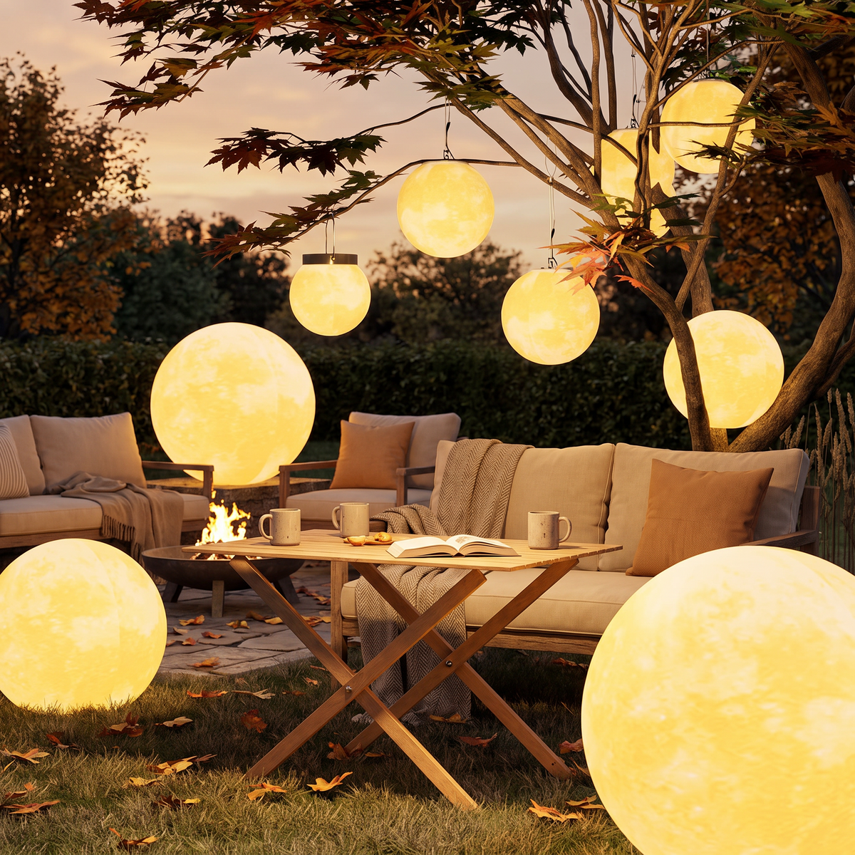 Vale Moon Solar Garden Pendant