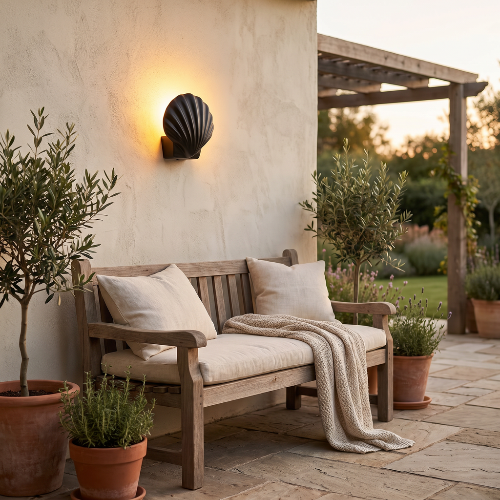 Cowrie Shell Outdoor Wall Sconce