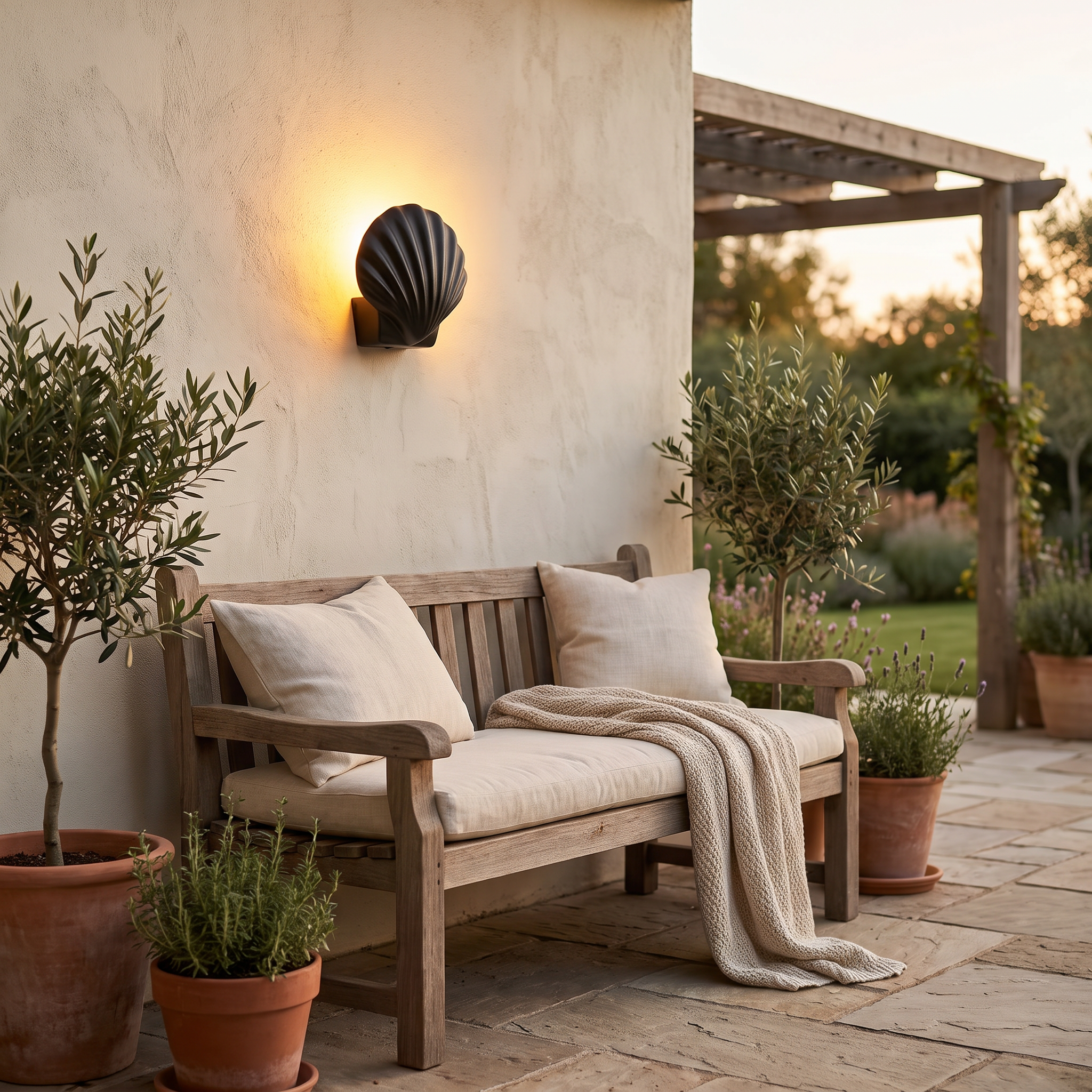 Cowrie Shell Outdoor Wall Sconce
