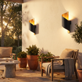 Vance Curved Column Sconce, Black Gold IP65 Waterproof LED Up Down Outdoor Wall Light for Front Door & Porch