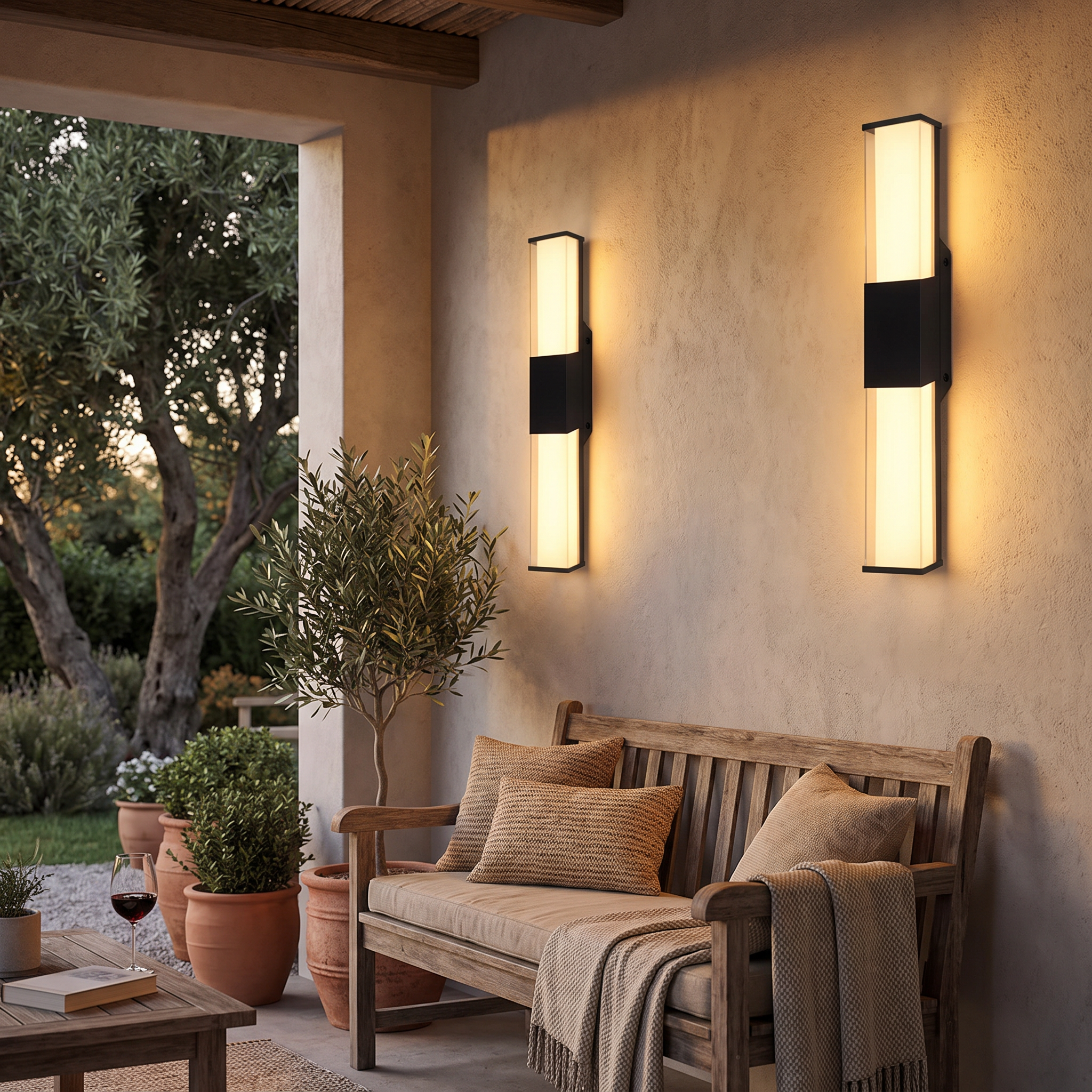 Kelsey Tall Bar Wall Light, Slim LED Outdoor Wall Sconce for Front Door, Entryway & Facade