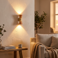 Sabre Horn Wall Sconce, Slim Black Gold IP65 Waterproof LED Outdoor Wall Light for Doorway & Garden Wall