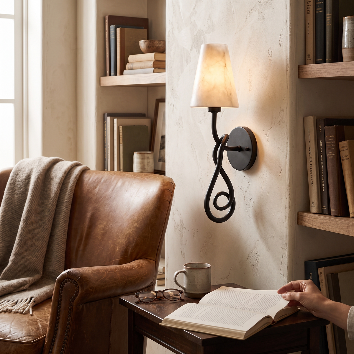 Tangle Alabaster Knot Sconce