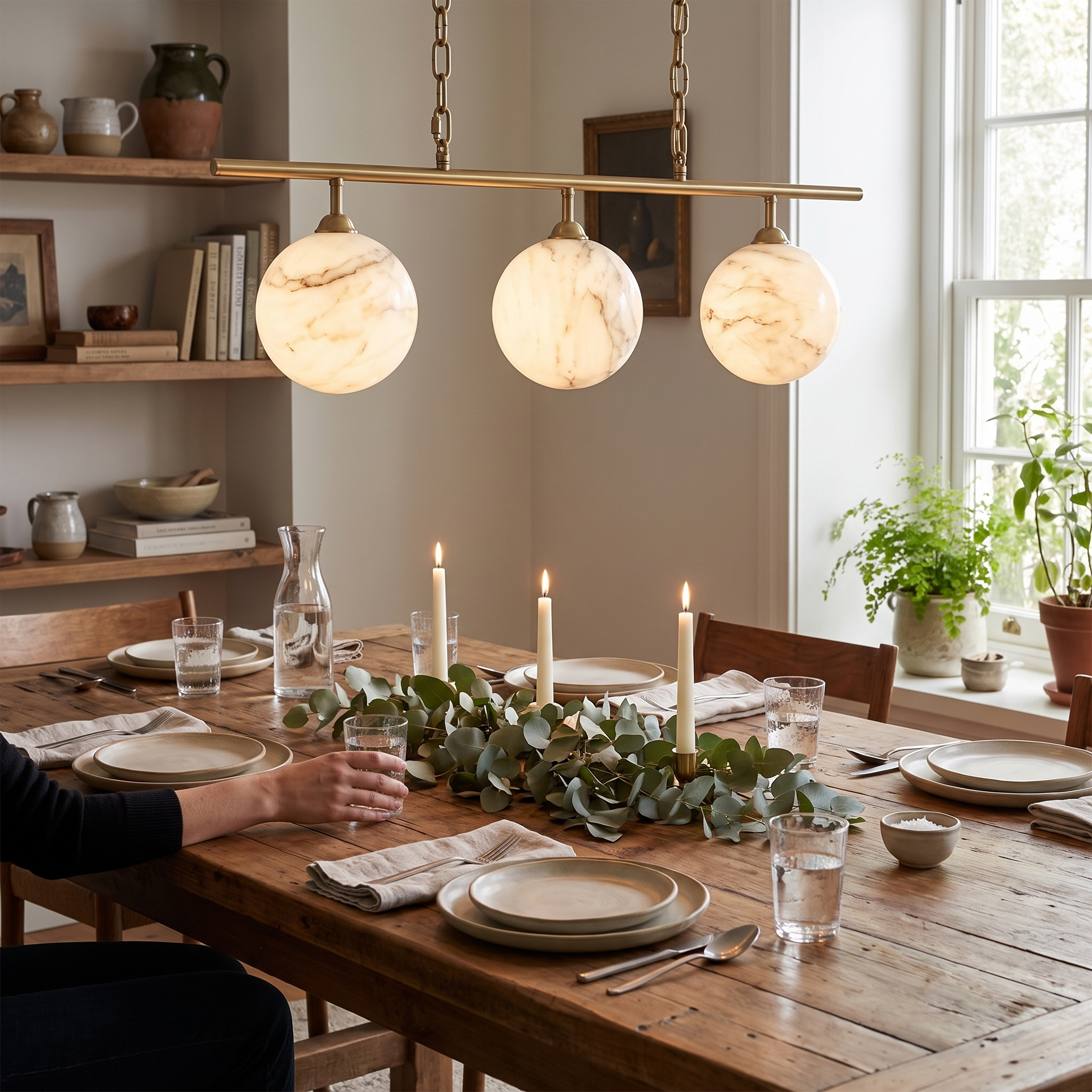 Marbury Alabaster Orb Pendant Lamp