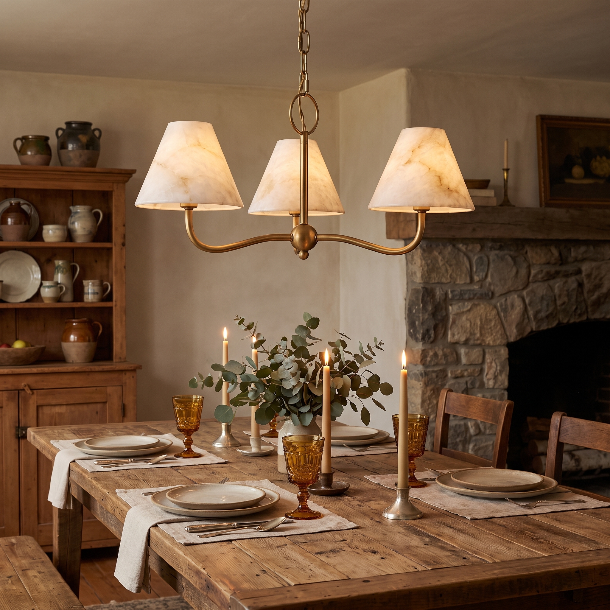 Fenwick Alabaster Cone Chandelier