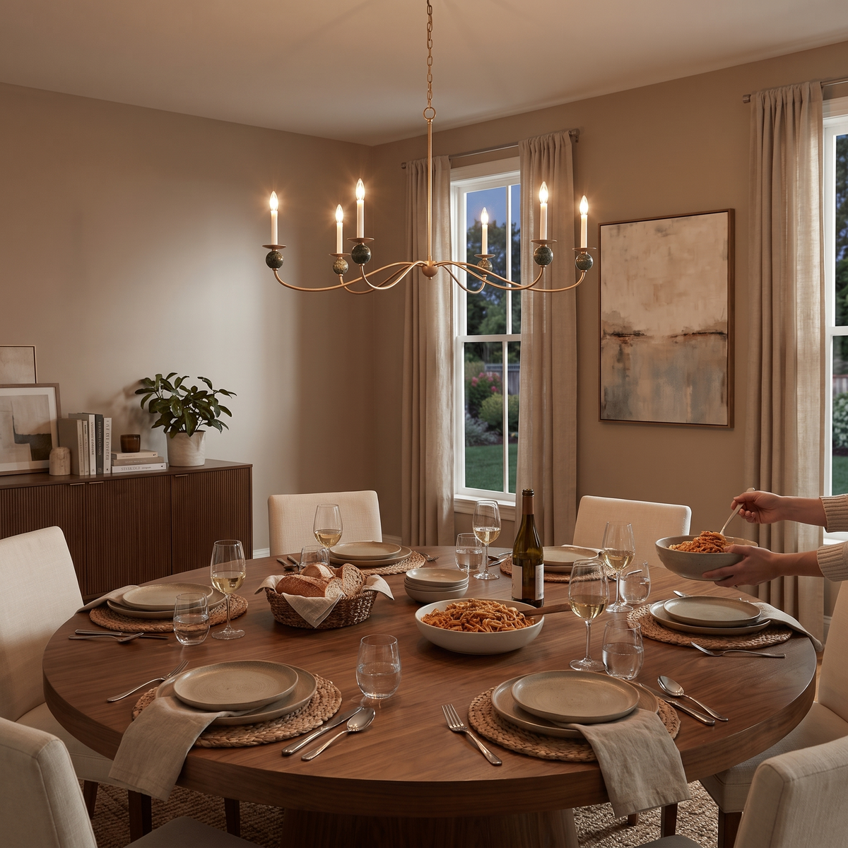 Meander Brass Chandelier