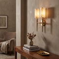 Spire Alabaster Twin Sconce