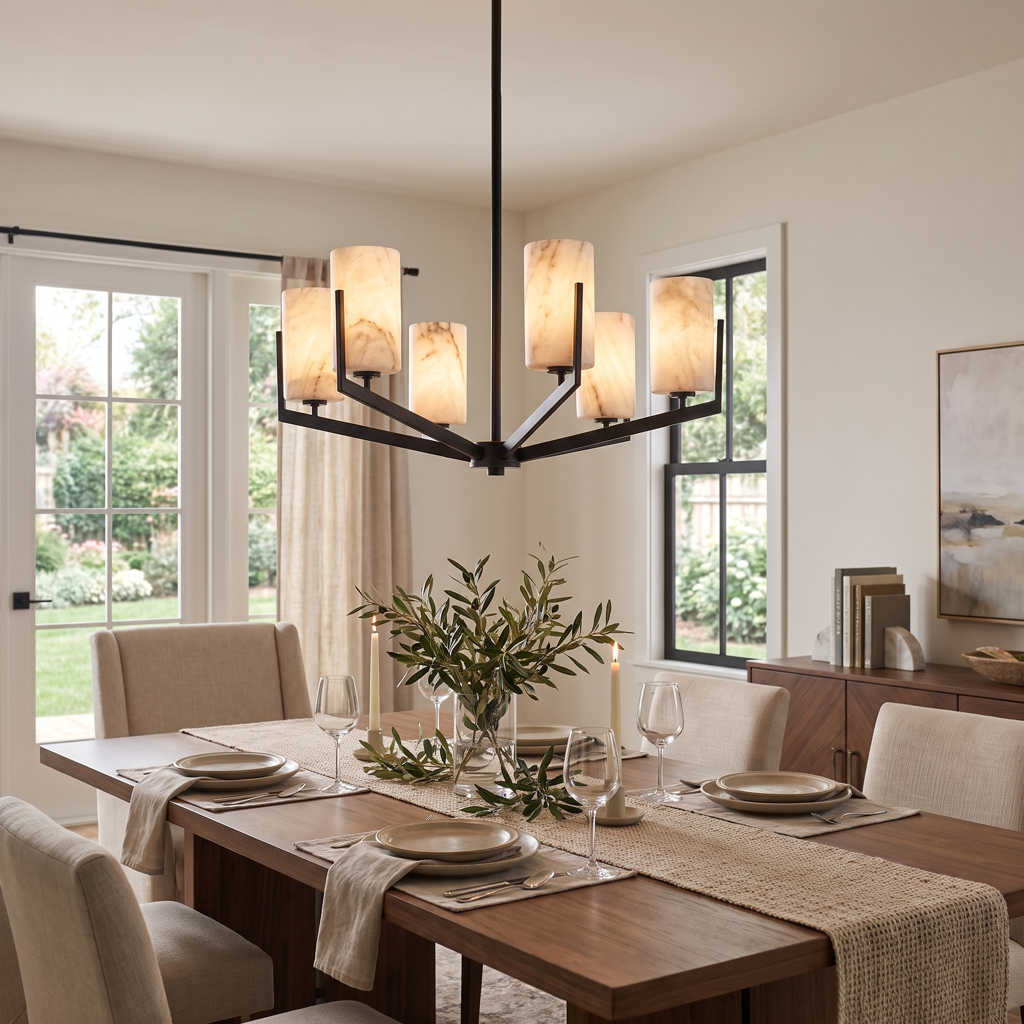 Marlowe Alabaster Star Chandelier