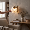 Rosette Alabaster Disc Sconce