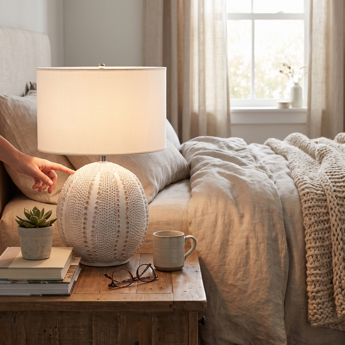 Urchin Textured Ceramic Table Lamp