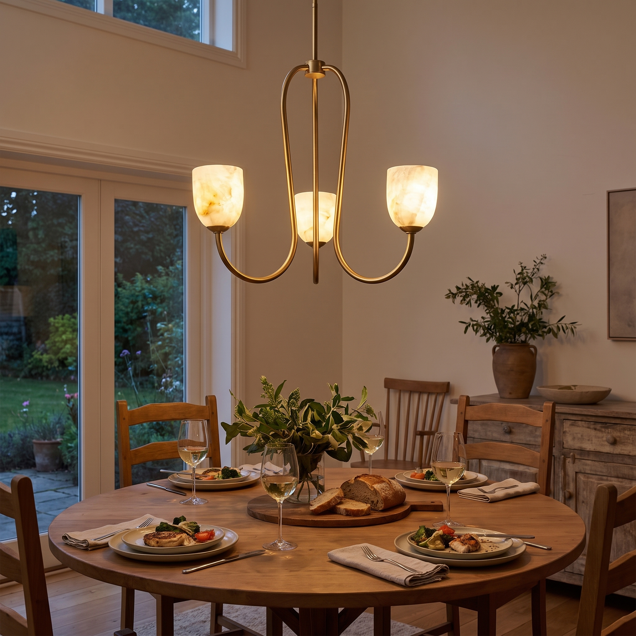 Trillium Alabaster Chandelier