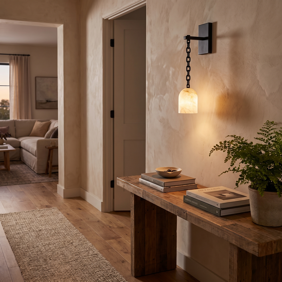 Pendulum Alabaster Wall Sconce