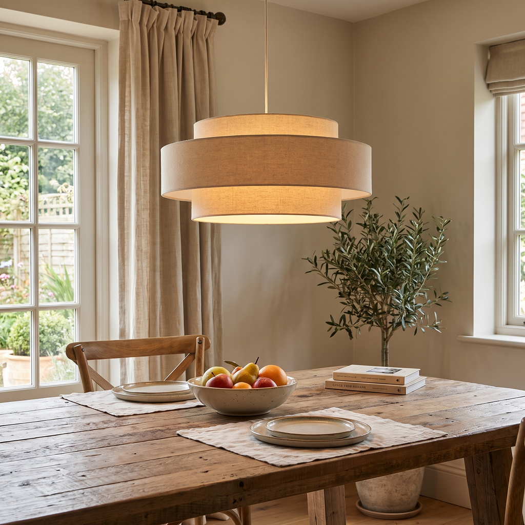 Mesa Tiered Linen Pendant Lamp